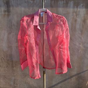 Vintage 90s Raphael Sheer Blouse Pink